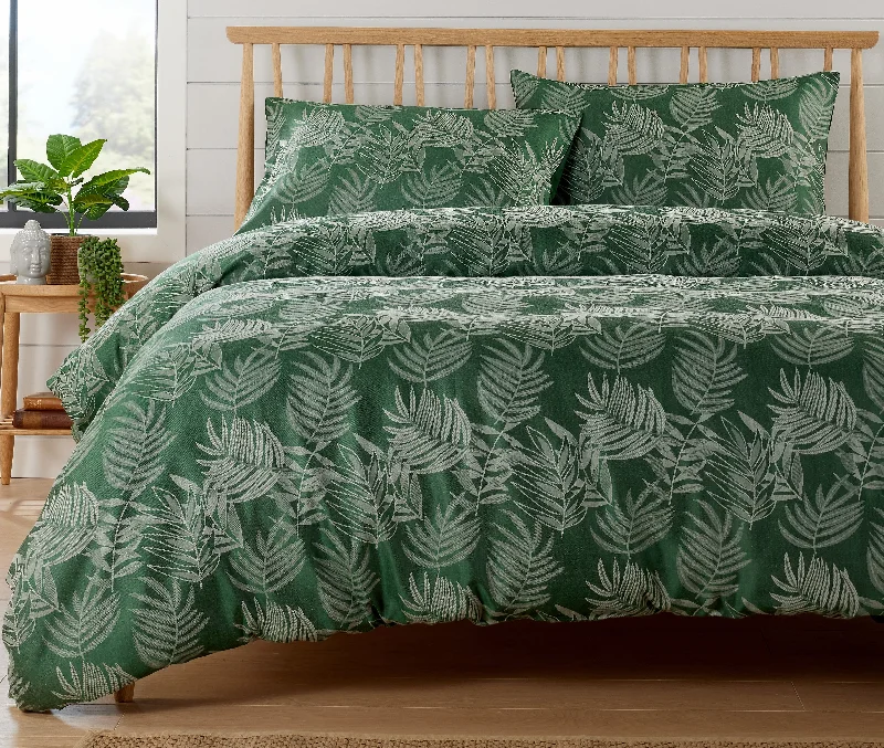 Weekend Savings Mania Leaf Jacquard Reversible Duvet Cover Sets in Grey and Pink with Cotton Blend for Ultimate Comfort Eco-Friendly Bedding in King Queen Double Single Sizes by OLIVIA ROCCO