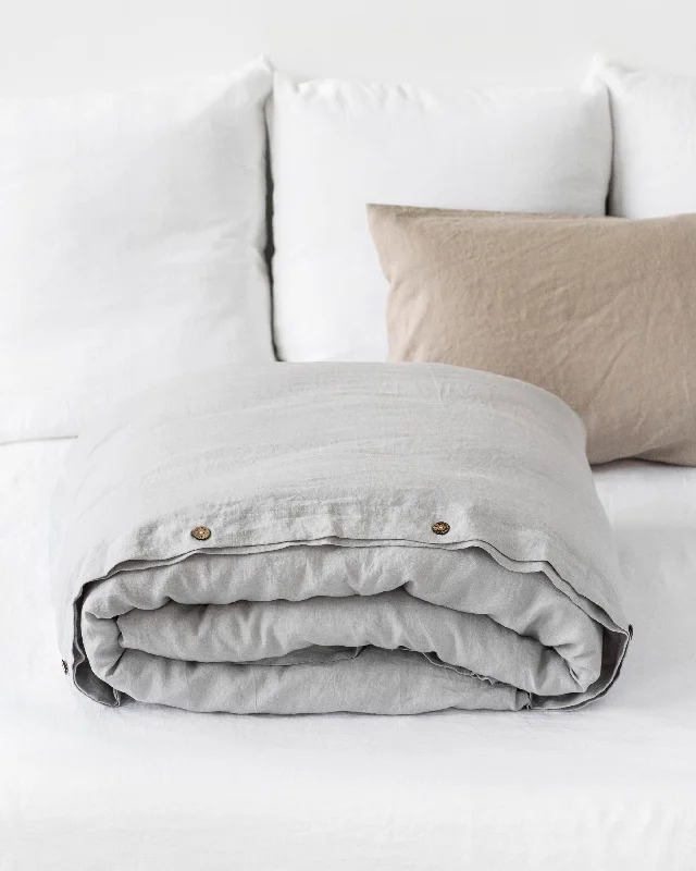 Hot Picks Light gray linen duvet cover
