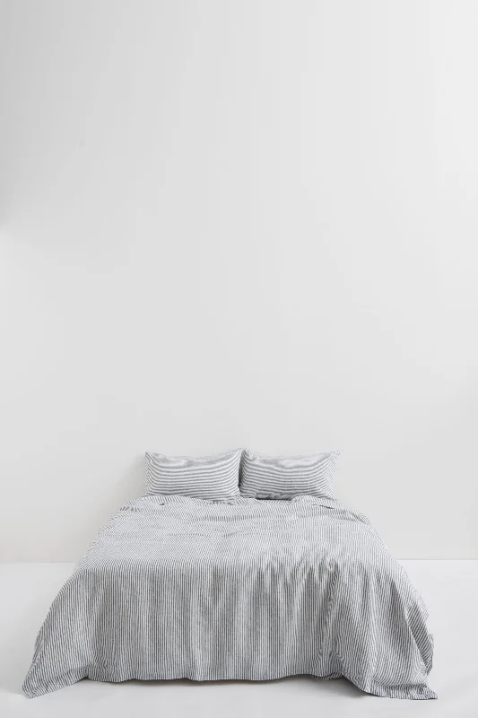 Today's Offer Linen Duvet Cover Ocean Stripe