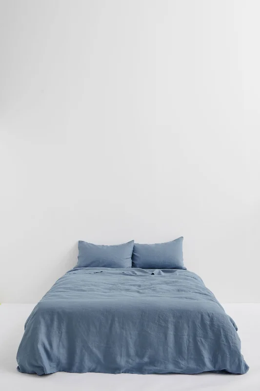 Exclusive Savings Linen Duvet Cover Ocean