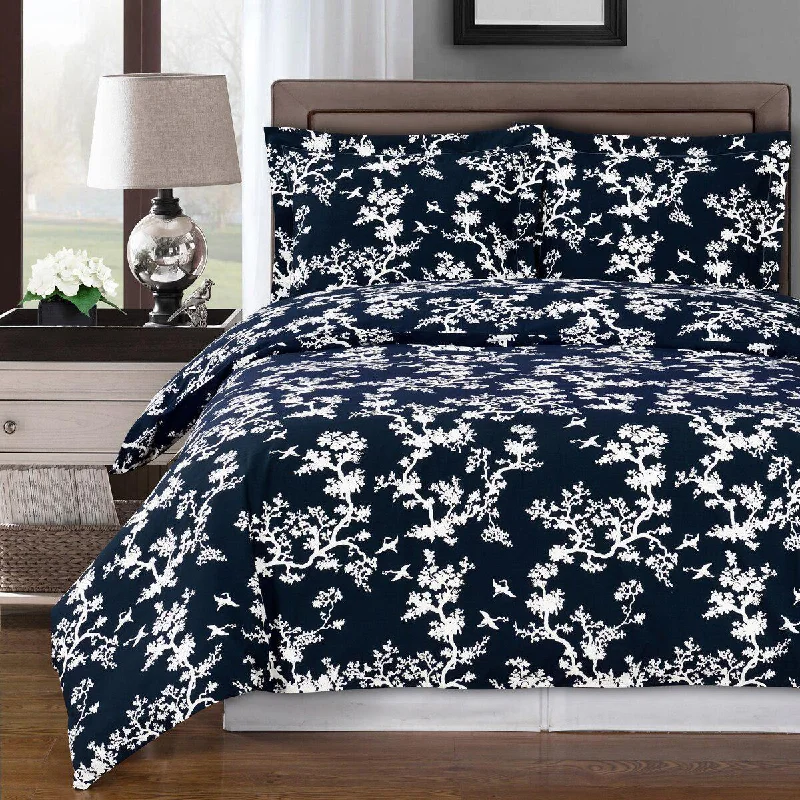 Special Price Drop Lucy Navy Cotton Duvet Cover Set