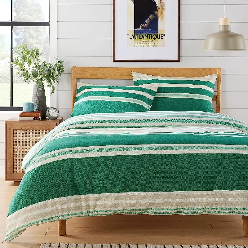 Grab Your Deal Miami Stripes Reversible Duvet Cover Set Hypoallergenic High-Quality Cotton Blend Bedding Available in Grey Natural Green Multiple Sizes by OLIVIA ROCCO Grab Your Deal Miami Stripes Reversible Duvet Cover Set Hypoallergenic High-Quality Cotton Blend Bedding Available in Grey Natural Green Multiple Sizes by OLIVIA ROCCO