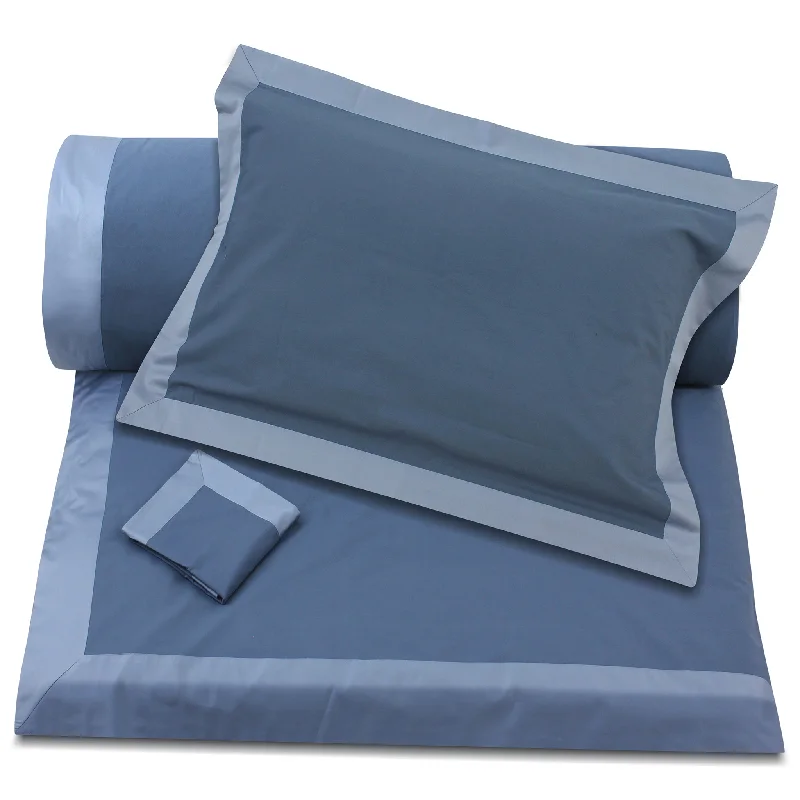 Weekend Discount Fest Midnight Blue Border Duvet Cover + Pillowcases (350 TC)