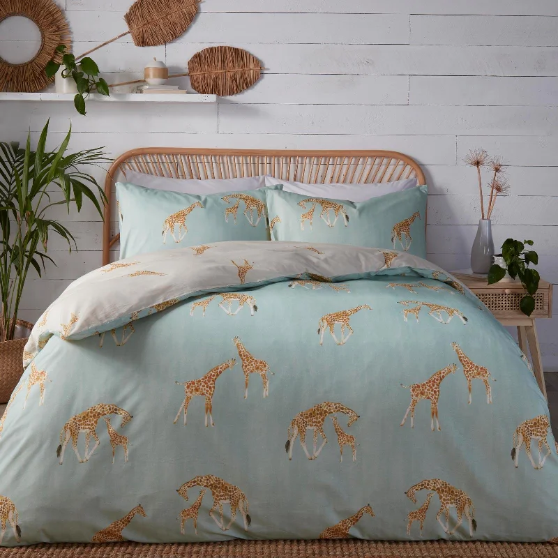 Today Only Milo Giraffe Duvet Cover Set Duck Egg