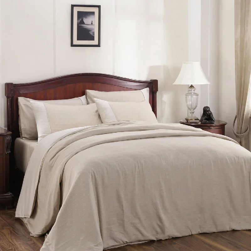 Limited Edition Muted Dot Reversible Made With Egyptian Cotton Ultra Soft Beige Duvet Cover with Pillow Case Limited Edition Muted Dot Reversible Made With Egyptian Cotton Ultra Soft Beige Duvet Cover with Pillow Case