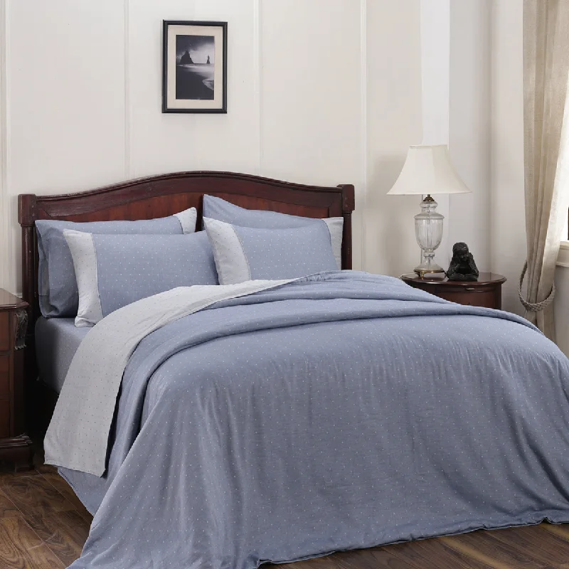Unmissable Deals Muted Dot Reversible Made With Egyptian Cotton Ultra Soft Blue Duvet Cover with Pillow Case Unmissable Deals Muted Dot Reversible Made With Egyptian Cotton Ultra Soft Blue Duvet Cover with Pillow Case