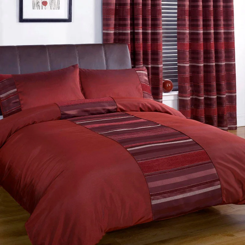Weekend Shop Now New York Faux Silk Red Duvet Cover Set
