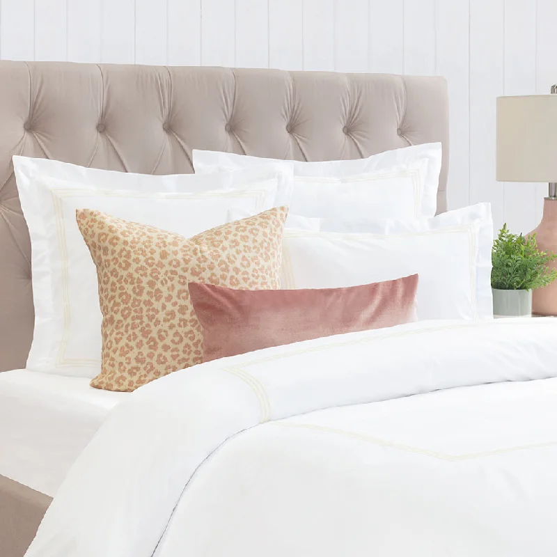 Unmissable Deals Octavia Ivory Embroidered Percale Duvet Cover