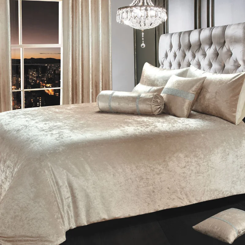 Time-Sensitive Offer Intimates Ombre Crushed Velvet Natural Duvet Cover & Pillowcase Set