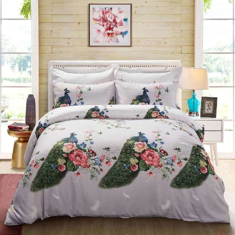Sale Alert Peacock & Flowers Duvet Cover Bedding Set Queen or King Designer Ensemble Sale Alert Peacock & Flowers Duvet Cover Bedding Set Queen or King Designer Ensemble