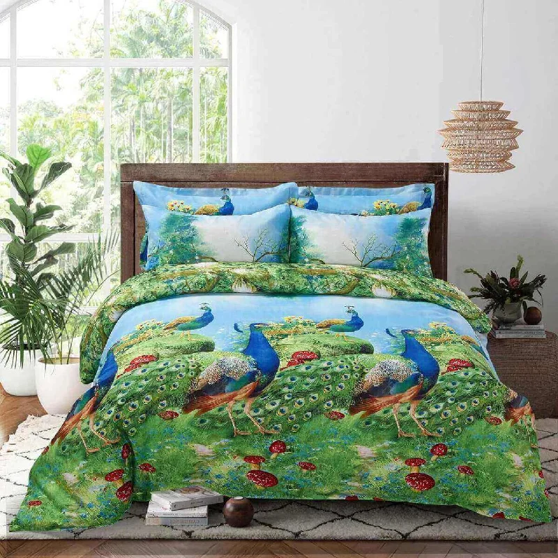 Special Shopping Event Peacocks by the Lake Duvet Cover Bedding Set Queen or King Designer Ensemble Blue & Green Special Shopping Event Peacocks by the Lake Duvet Cover Bedding Set Queen or King Designer Ensemble Blue & Green