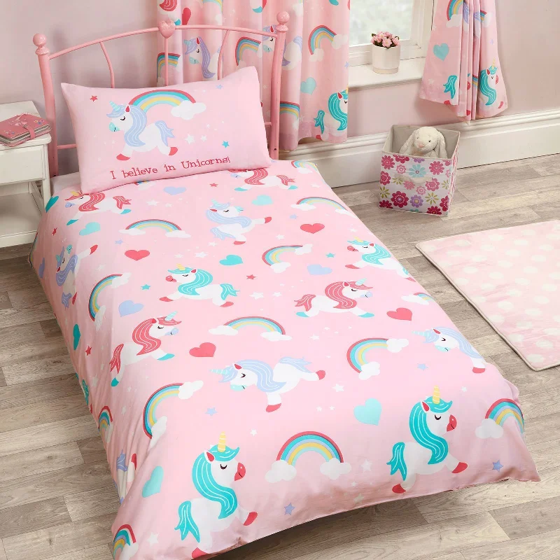 Mega Discounts Pink Rainbow Unicorn Bedding Toddler Twin or Full Duvet / Comforter Cover Set Mega Discounts Pink Rainbow Unicorn Bedding Toddler Twin or Full Duvet / Comforter Cover Set