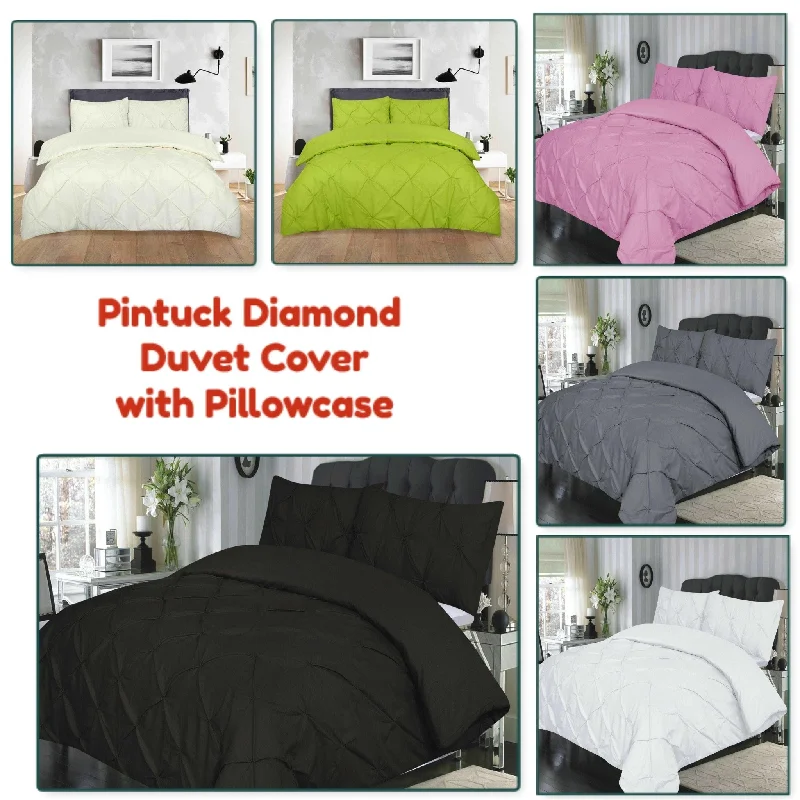 Weekend Only Savings Pintuck Diamond Quilt Duvet Cover Bedding Set with Pillowcase All Sizes 6 Colors Weekend Only Savings Pintuck Diamond Quilt Duvet Cover Bedding Set with Pillowcase All Sizes 6 Colors