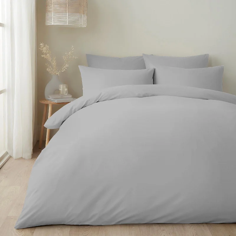 Weekend Deal Rush Pure Cotton Duvet Cover Set Silver