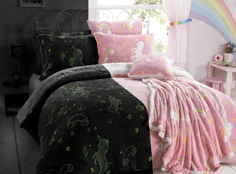 Weekend Shopping Deals Magical Glow In The Dark Rainbow Unicorn Teddy Fleece Duvet Set for Kids Super Soft Cosy Bedding Perfect for Children's Bedrooms by OLIVIA ROCCO Weekend Shopping Deals Magical Glow In The Dark Rainbow Unicorn Teddy Fleece Duvet Set for Kids Super Soft Cosy Bedding Perfect for Children's Bedrooms by OLIVIA ROCCO