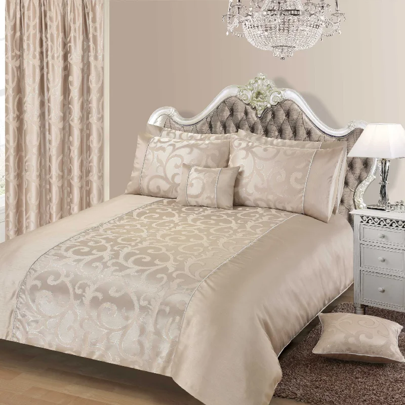 Best Price Ever Sweet Dreams Renoir Jacquard Natural Duvet Cover & Pillowcase Set