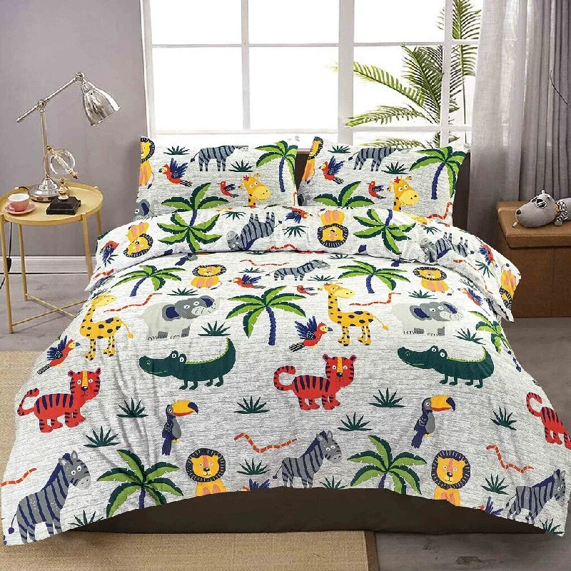 Weekend Closeout Deals Kids Safari Duvet Cover Pillowcase Set