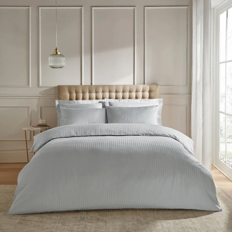 Weekend Specials Galore 300TC Satin Stripe Duvet Cover Set Grey