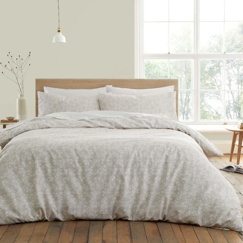Special Price Drop Shadow Leaves Natural Duvet Cover Set