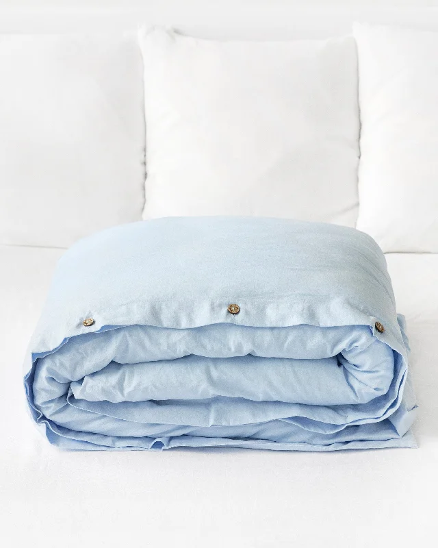 Final Clearance Sky blue linen-cotton duvet cover