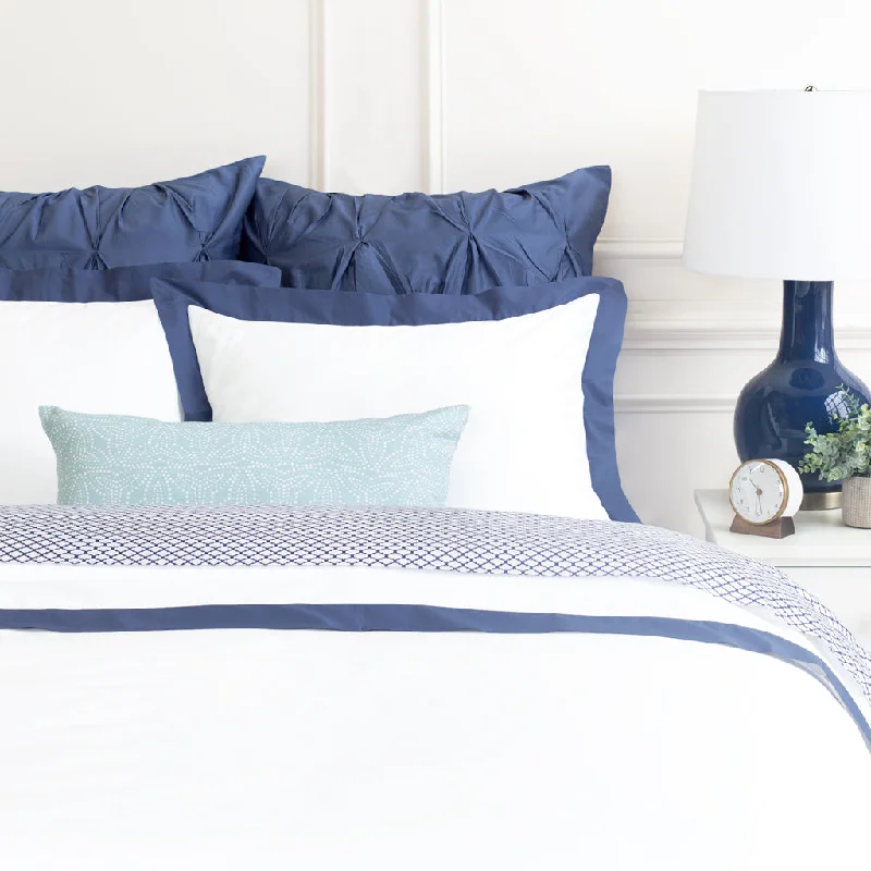 Crazy Price Cuts Slate Blue Linden Border Duvet Cover
