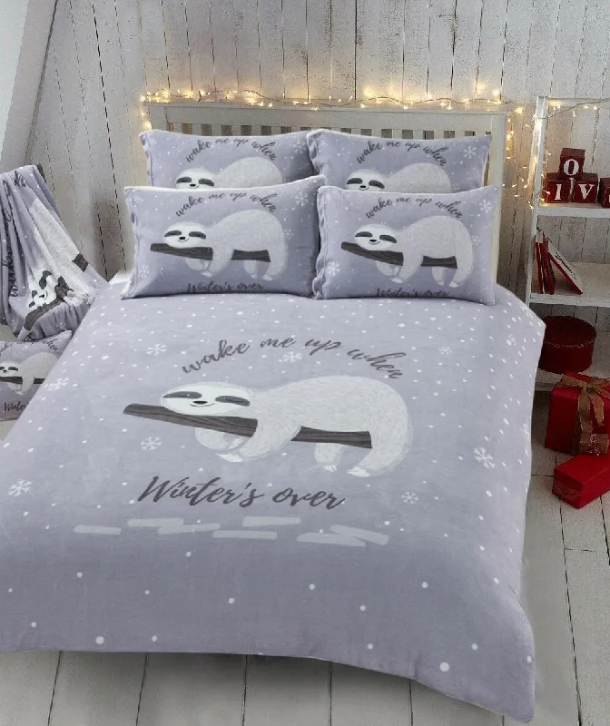 Weekend Clearance Event Lazy Sloth Teddy Fleece Duvet Set with Matching Bed Throw and Cushions Luxurious Soft Warm Faux Fur Winter Bedding by OLIVIA ROCCO Weekend Clearance Event Lazy Sloth Teddy Fleece Duvet Set with Matching Bed Throw and Cushions Luxurious Soft Warm Faux Fur Winter Bedding by OLIVIA ROCCO