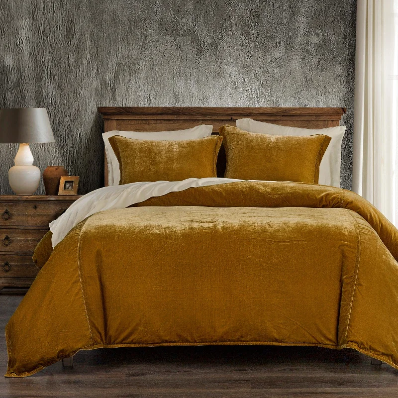 Massive Discounts Stella Faux Silk Velvet Duvet Cover Set