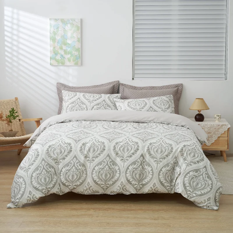 Weekend Buy One Get One Tache Dreamy Moon Sky Ogee Damask Heather Gray White Duvet Cover (TB300) Weekend Buy One Get One Tache Dreamy Moon Sky Ogee Damask Heather Gray White Duvet Cover (TB300)