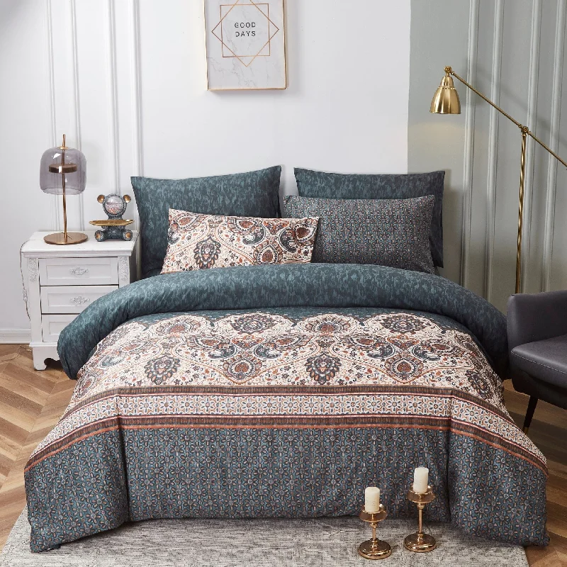 Weekend Price Drop Event Tache Rustic Paisley Mandala Palace Floral Watercolor Dark Teal Duvet Cover (KF174) Weekend Price Drop Event Tache Rustic Paisley Mandala Palace Floral Watercolor Dark Teal Duvet Cover (KF174)
