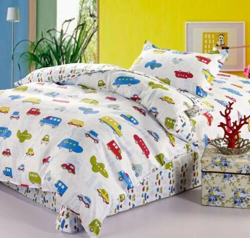 Weekend Deal Fest Transportation City Cars & Airplanes Boys Bedding Twin Duvet Cover Set White Red Blue Weekend Deal Fest Transportation City Cars & Airplanes Boys Bedding Twin Duvet Cover Set White Red Blue