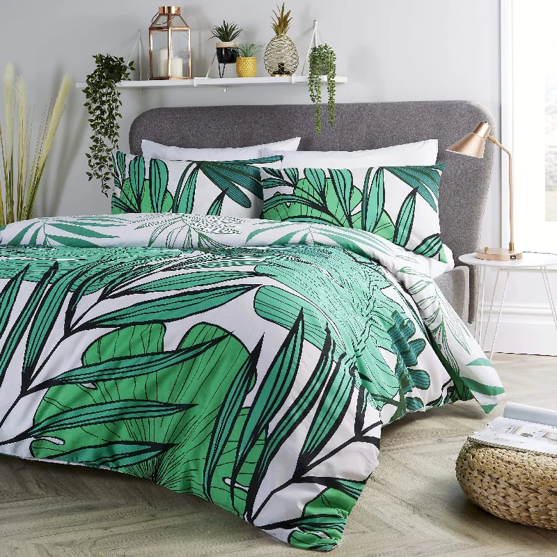 Weekend Steal of the Day Tropical Leaf Reversible Luxurious Duvet Set Soft Cotton Rich Bedding in Single Double King Sizes with Premium Vibrant Botanical Designs by OLIVIA ROCCO Weekend Steal of the Day Tropical Leaf Reversible Luxurious Duvet Set Soft Cotton Rich Bedding in Single Double King Sizes with Premium Vibrant Botanical Designs by OLIVIA ROCCO