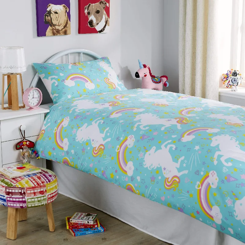 Weekend Special Magical Unicorn Fairytale Duvet Cover Set for Kids Cotton-Rich Whimsical Design OEKO-TEX Certified Bedding Available Single Double by OLIVIA ROCCO Weekend Special Magical Unicorn Fairytale Duvet Cover Set for Kids Cotton-Rich Whimsical Design OEKO-TEX Certified Bedding Available Single Double by OLIVIA ROCCO