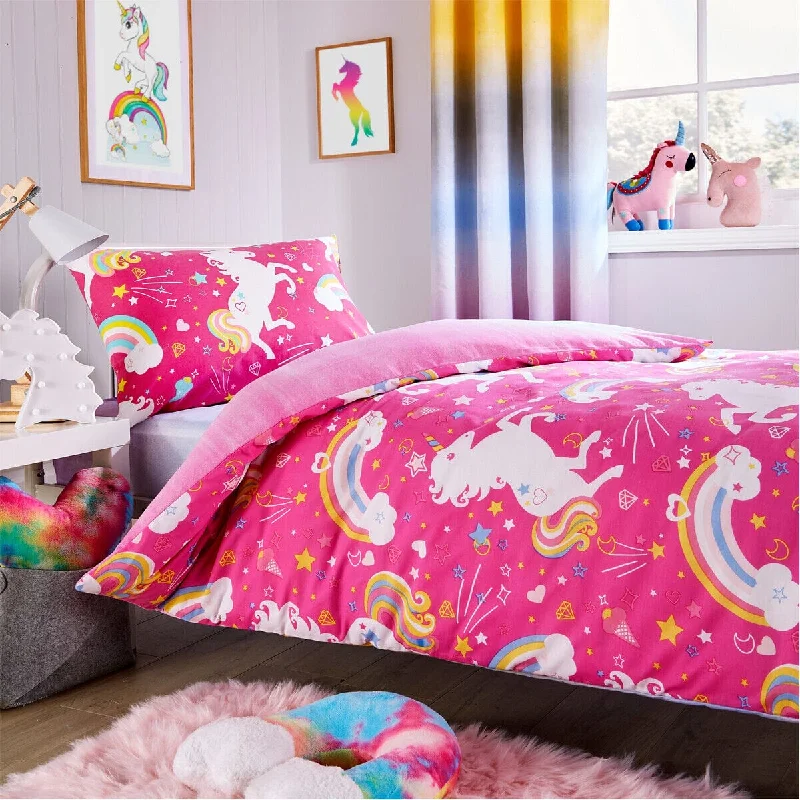 Weekend Deal Rush Unicorn Rainbow Kids Duvet Set Magical Unicorn Bedding for Children Vibrant Cotton Blend Single and Double Sizes by OLIVIA ROCCO Weekend Deal Rush Unicorn Rainbow Kids Duvet Set Magical Unicorn Bedding for Children Vibrant Cotton Blend Single and Double Sizes by OLIVIA ROCCO
