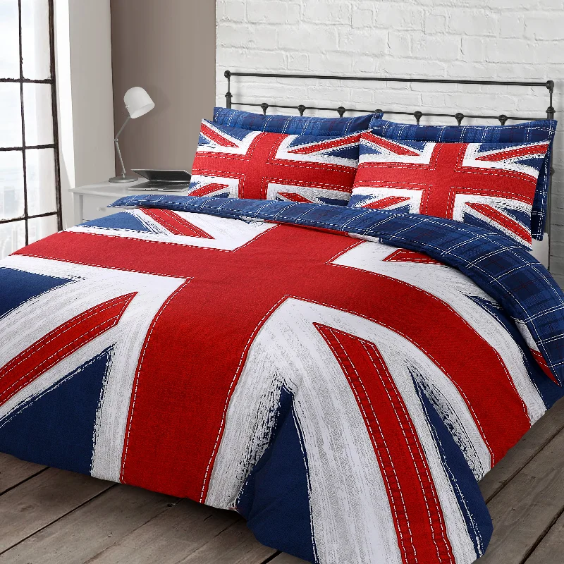 Sale of the Year Velosso Reversible Union Jack Duvet Cover & Pillowcase Set