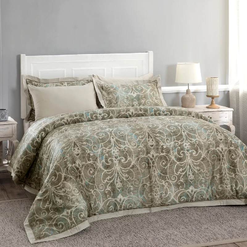 Limited Offer Unraveled Fer Forge Plain & Printed Reversible 100% Cotton Super Soft Neutral Duvet Cover with Pillow Case Limited Offer Unraveled Fer Forge Plain & Printed Reversible 100% Cotton Super Soft Neutral Duvet Cover with Pillow Case