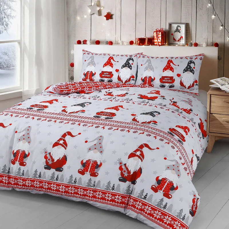 Shop & Save Big Velosso Christmas Gonks Nordic Duvet Cover & Pillowcase Set