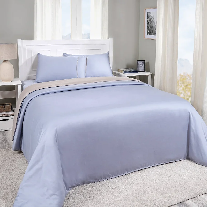 Weekend Deals Viola 100%Cotton Solid Linen Duvet Cover With Pillow Case