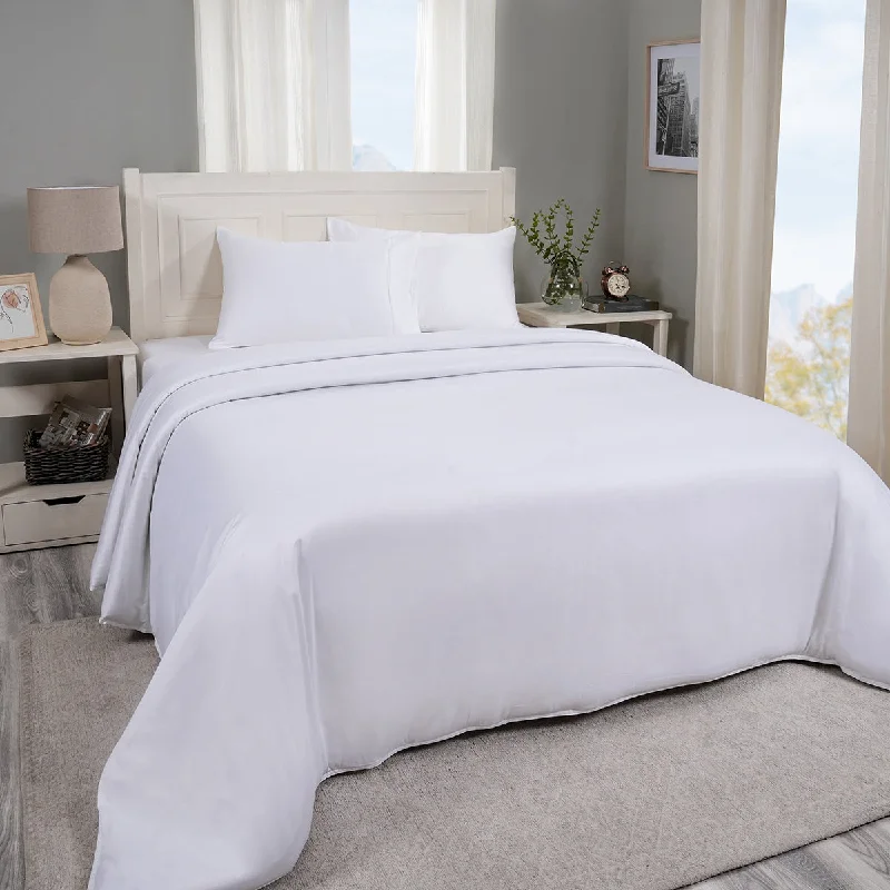One-Day Sale Viola Reversible 100 % Cotton Sateen White Duvet Cover with Pillow Case One-Day Sale Viola Reversible 100 % Cotton Sateen White Duvet Cover with Pillow Case