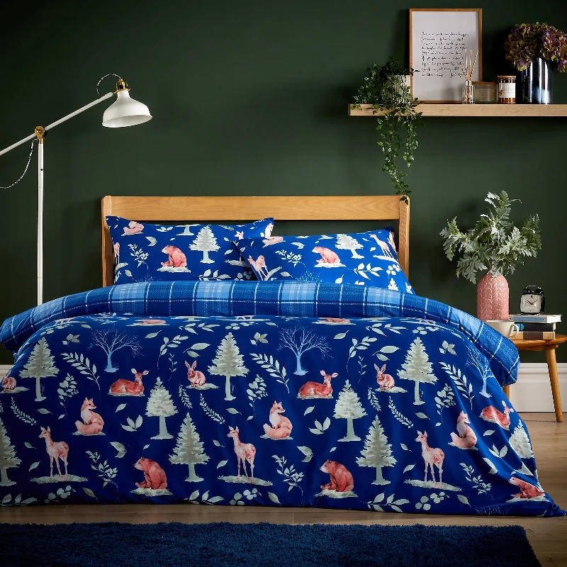 Unbeatable Flash Deals Woodland Navy Super Soft Flannel Duvet Cover Set with Pillowcases Warm & Cosy Quilt Bedding in Multiple Sizes Available by OLIVIA ROCCO Unbeatable Flash Deals Woodland Navy Super Soft Flannel Duvet Cover Set with Pillowcases Warm & Cosy Quilt Bedding in Multiple Sizes Available by OLIVIA ROCCO