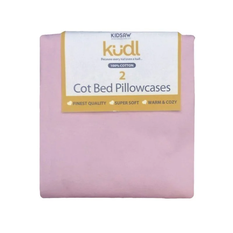 Weekend Shopping Spree 2 Kudl Cot Pillowcases Cotton Pink 2 x 1ft by Kidsaw