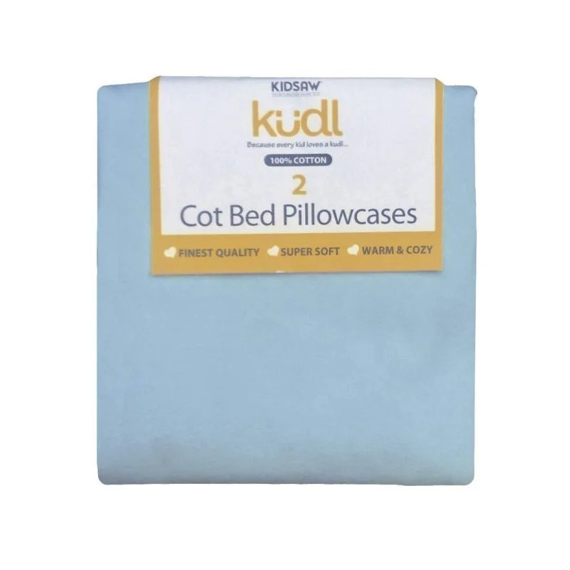 Weekend Price Drops 2 Kudl Pillowcases Cotton Light Blue 2 x 1ft by Kidsaw