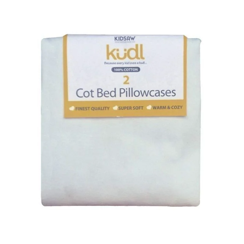 Weekend Exclusive Offers 2 Kudl Pillowcases Cotton White 2 x 1ft by Kidsaw
