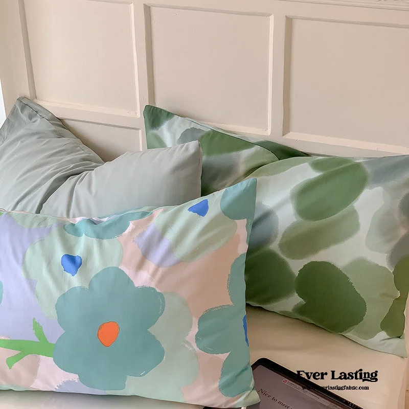End-of-Season Sale Assorted Cool Tone Floral & Patterned Pillowcases