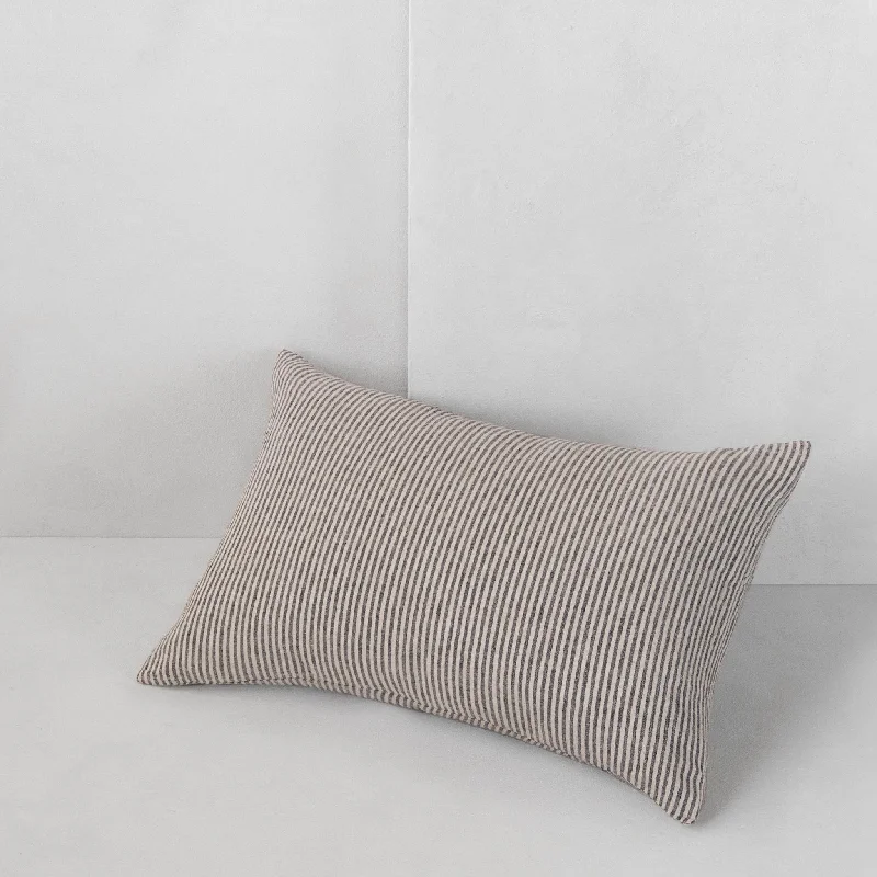 Weekend Shopping Fiesta Basix Stripe Linen Pillow - Nox/Sable