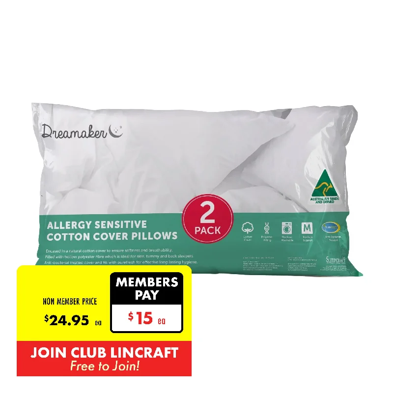Time-Sensitive Offer Dreamaker Allergy Sensitive Pillows- 2pk