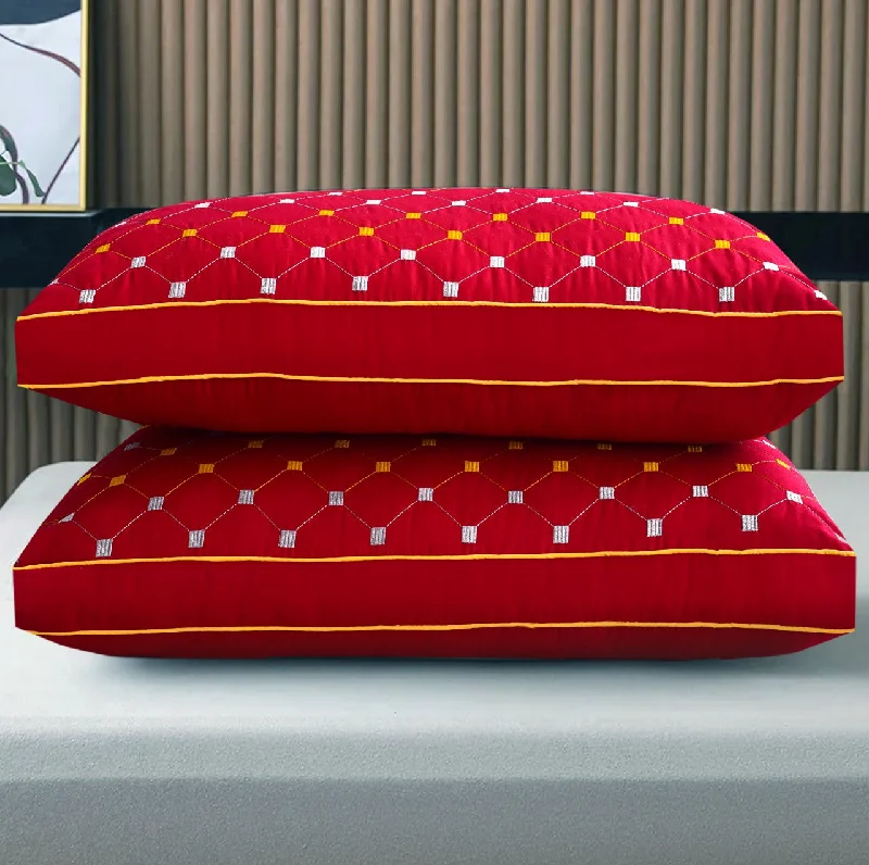 Exclusive Discounts Just for You Embroidered Filled Pillows Pack of 2-Red