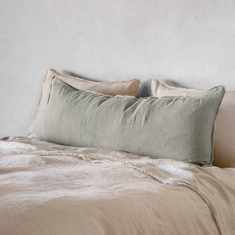 Weekend Big Savings Flocca Linen Body Pillow - Argent