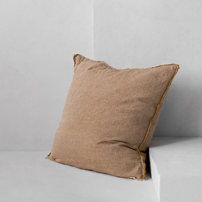 Massive Discounts Flocca Linen Pillow - Brun