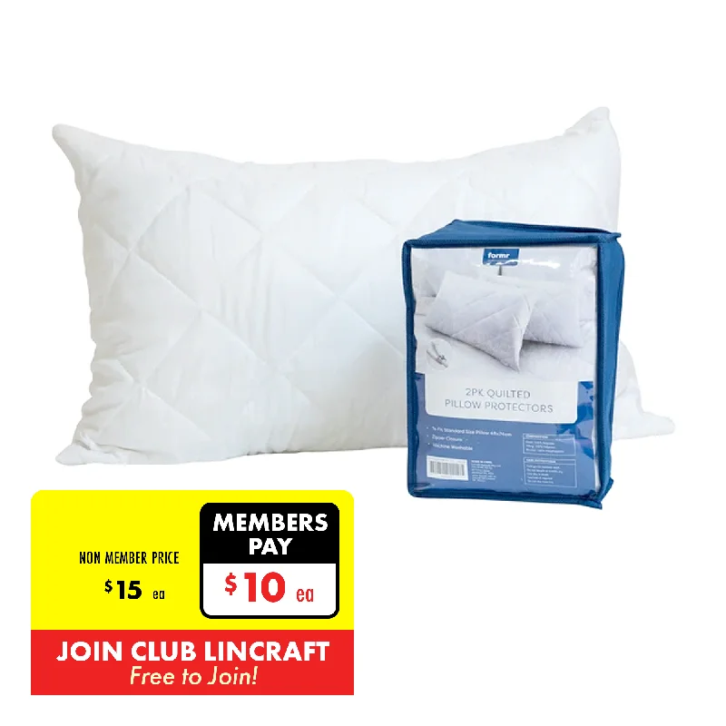 Offer Ending Soon Formr Quilted Pillow Protector, White- 2pk