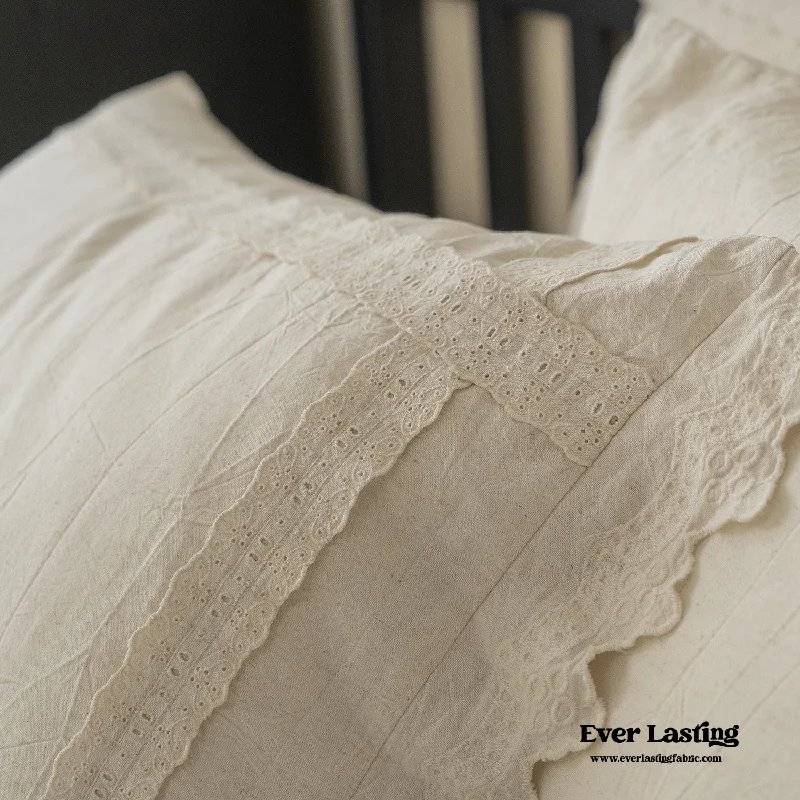 Weekend Discount Rush French Linen Cotton Embroidered Floral Pillowcases